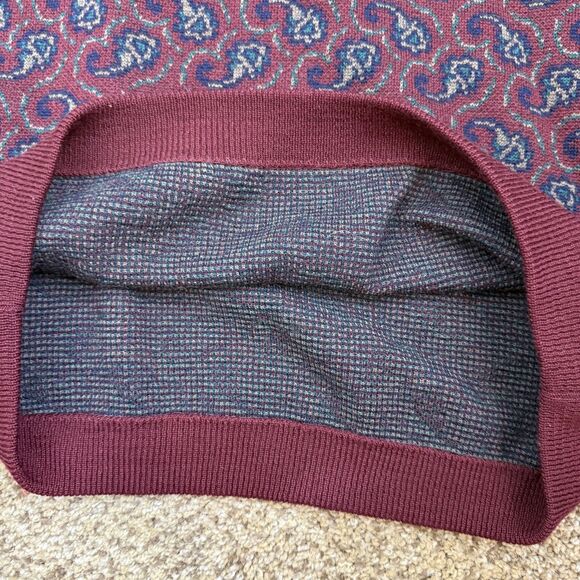 James River Traders Vintage 100% Virgin Wool Paisley Sweater 90s Dad Sz L EUC - Picture 10 of 10